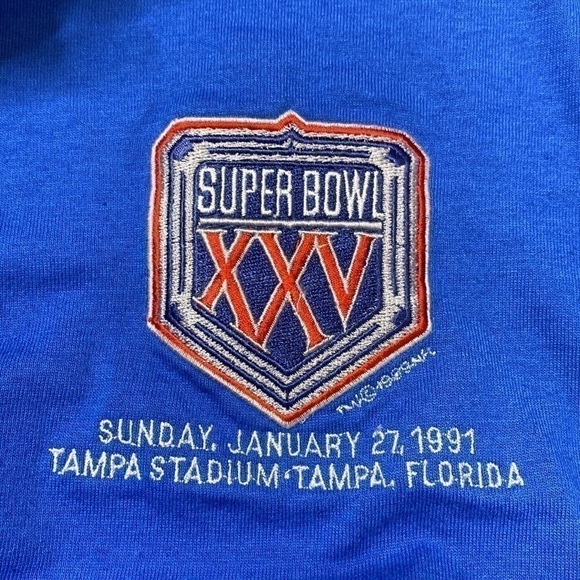 Vintage Screen Stars Super Bowl XXV Blue Polo Short Sleeve Shirt 1991 XL - Picture 5 of 5